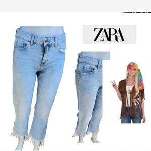 Zara‎ Vintage Fringe Jeans 4